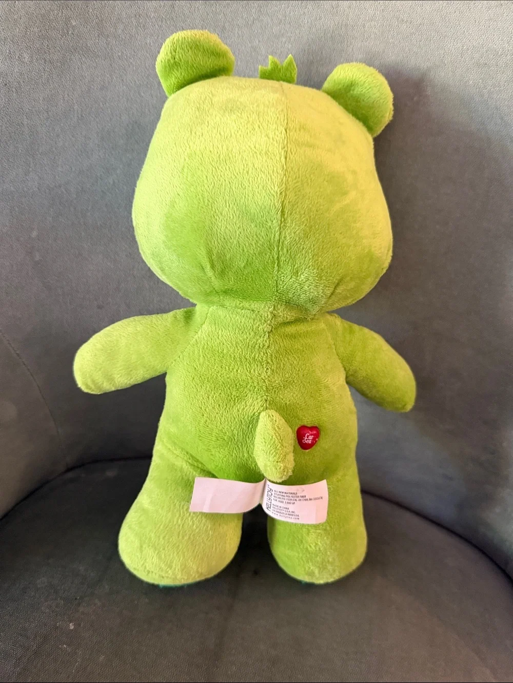 2016 Kelly Toy Care Bears Lime Green Clover Plush Bear - Shamrock Belly Badge
